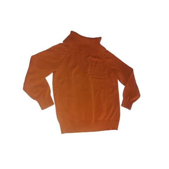 Calvin Klein CK Cable Knit Sweater Womens Medium Orange Chunky Cozy Cowl Neck - Picture 3 of 7